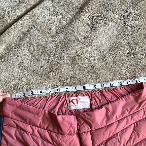 EUC - down puffer 3/4 pants - L Kari Traa Eva High Waist Capri - navy/pink - Picture 4 of 11